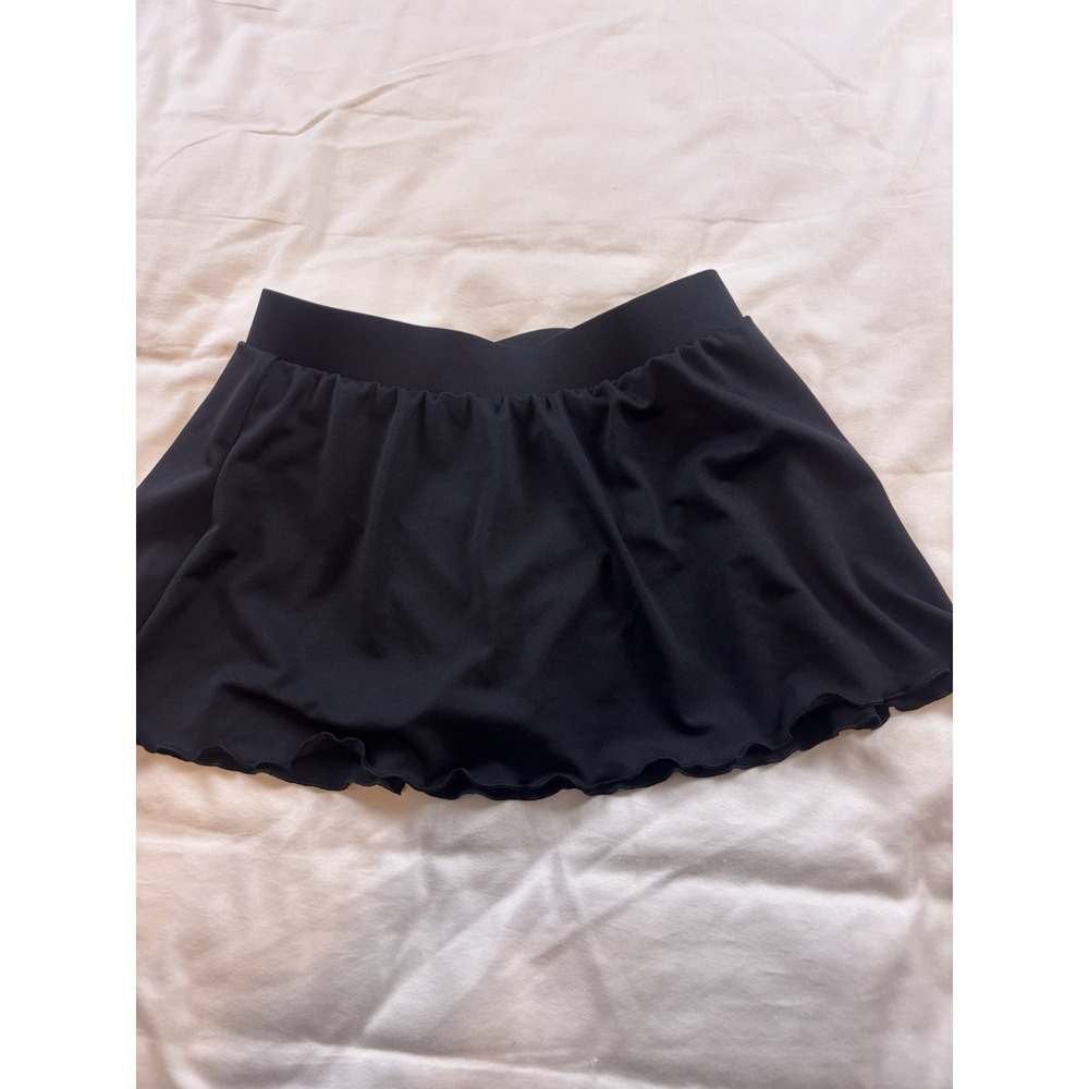 Catalina Swim Bottoms Womens Size 8 Black Solid Skirt Built-In Brief